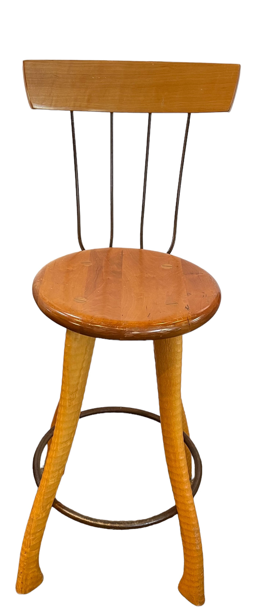 Set of Six Bradford Woodworking Pitchfork Counter Height  Stools