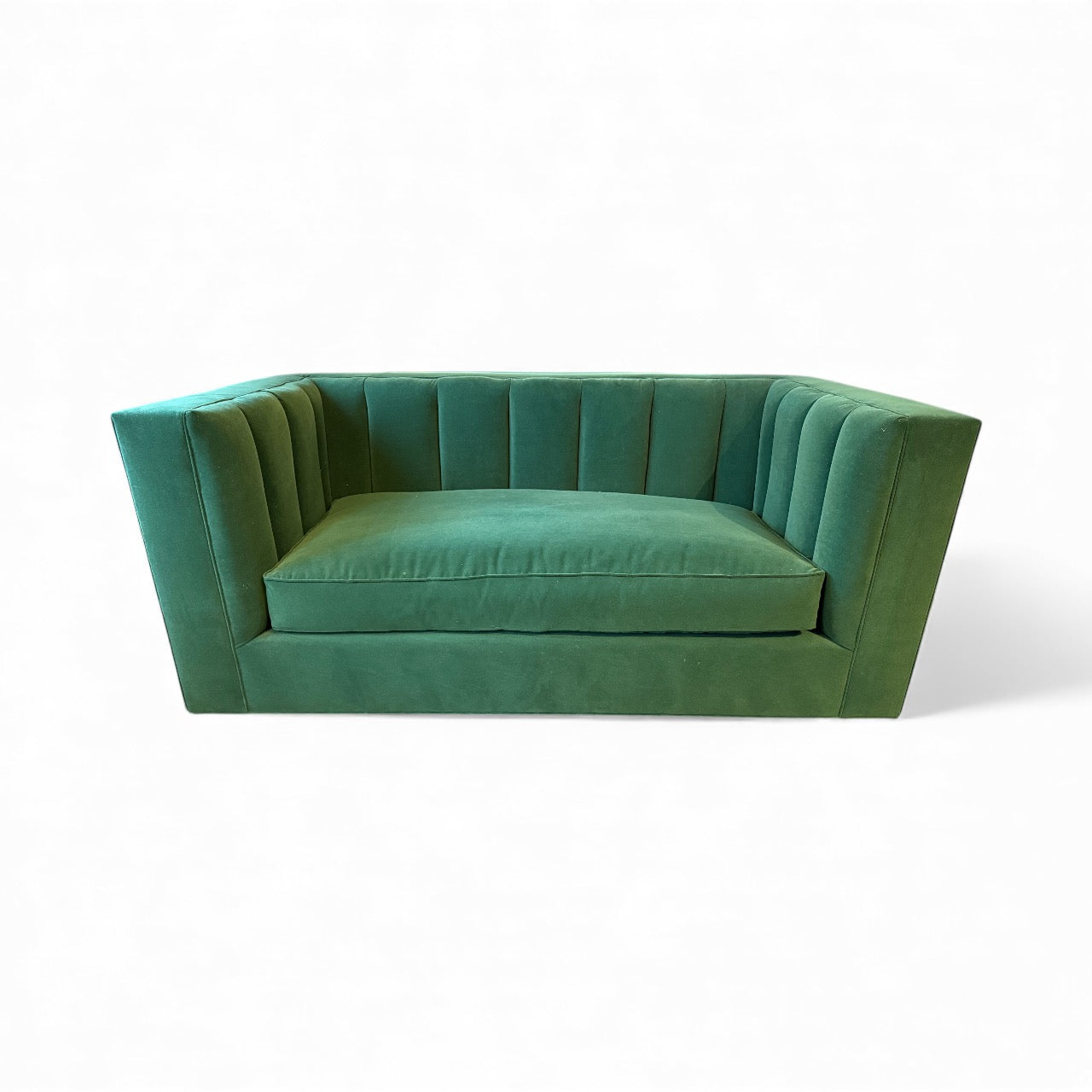 Emerald Green Velvet Loveseat
