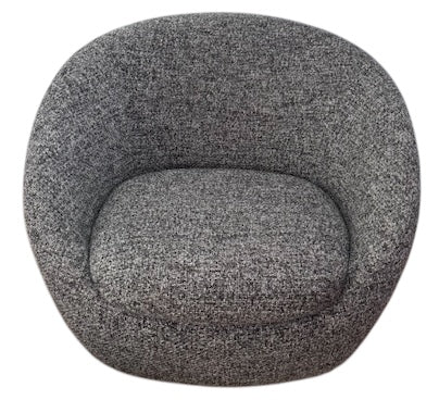 West Elm Swivel Chair in Black/White Tweed Fabric.