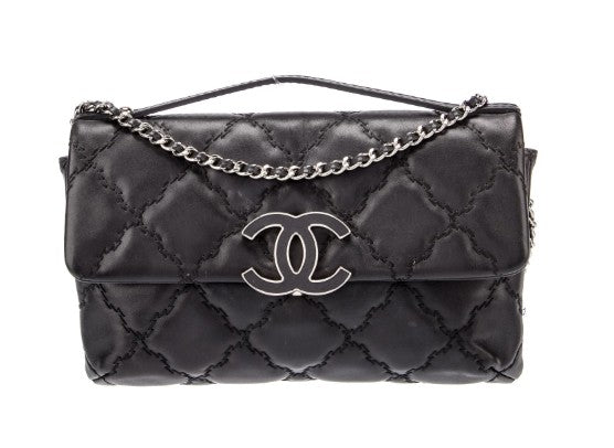 Chanel By Karl Lagerfeld Hamptons Double Stitched Crossbody/Clutch