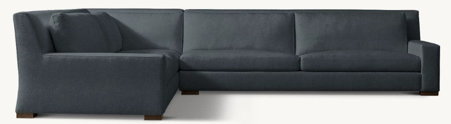 RH Parisian Track Arm Sectional in Twilight Velvet