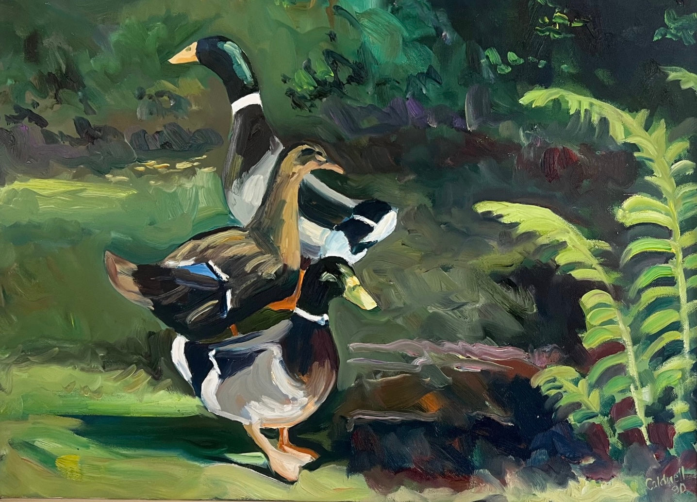Jim Caldwell Small Mallard Ducks 1990