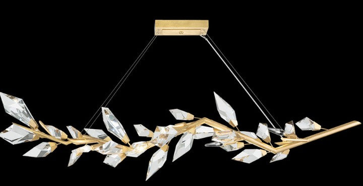 NEW Foret Gold and Crystal Branch Shaped Chandelier