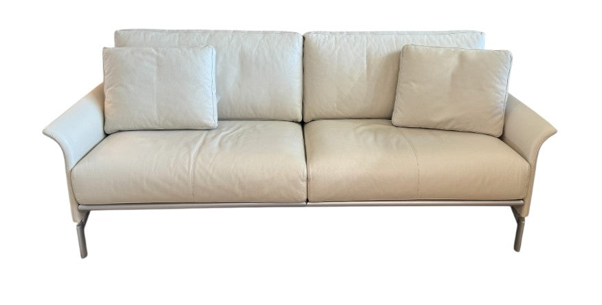 COR Germany "ALA" Leather Sofa In Light Taupe With Metal Legs