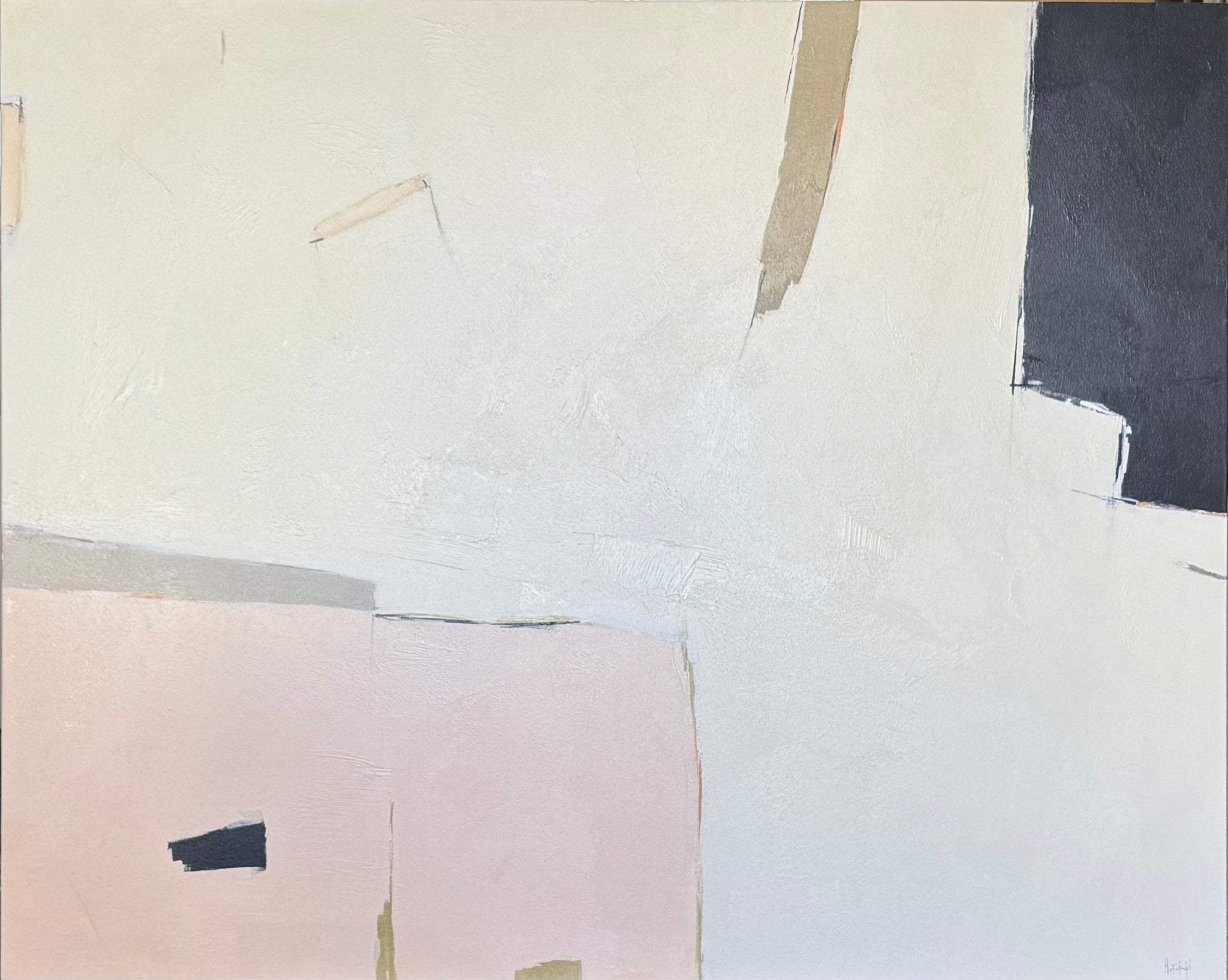Ivory/ Pink/ Taupe Abstract Glicee
