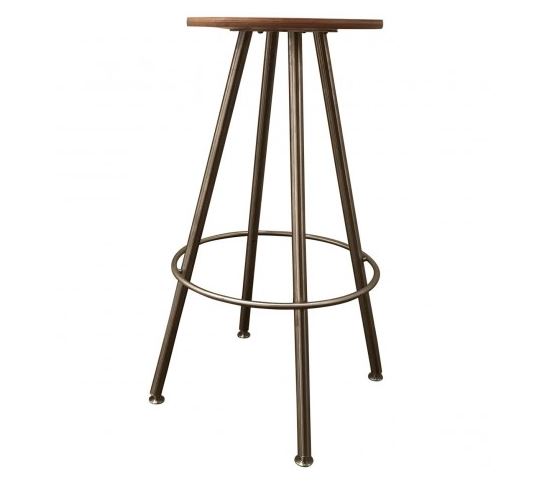 One of Two Bulthaupt Duktus Matte Nickel Bar Stools