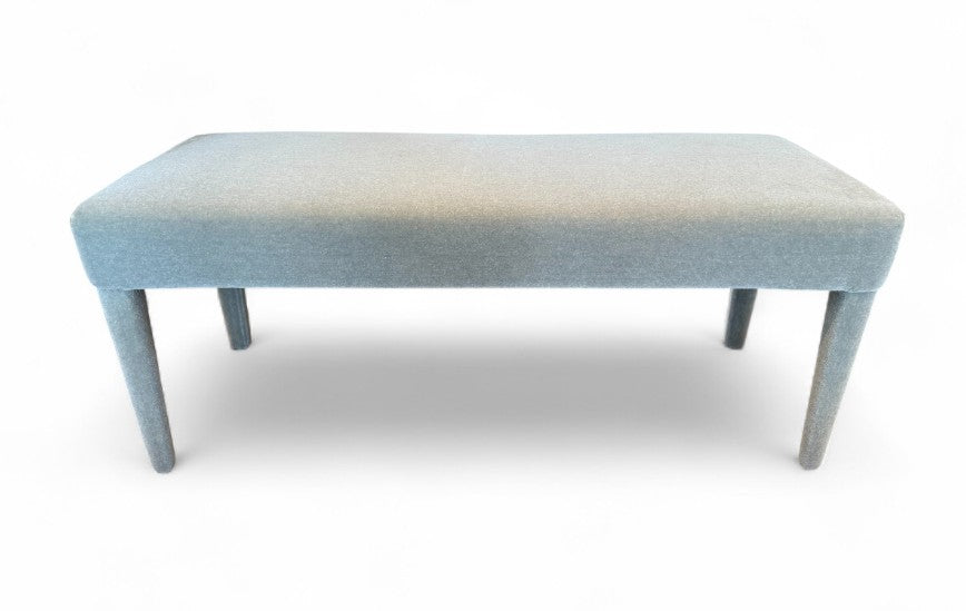 NEW Custom Bench Upholstered in Great Plains Pearl Grey Mohair