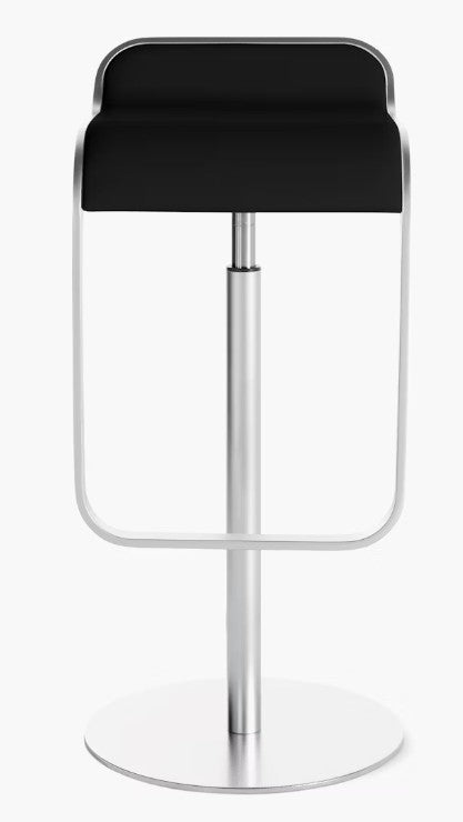 Set Of 3 DWR "Lem Piston" Swivel Stools in Black Leather