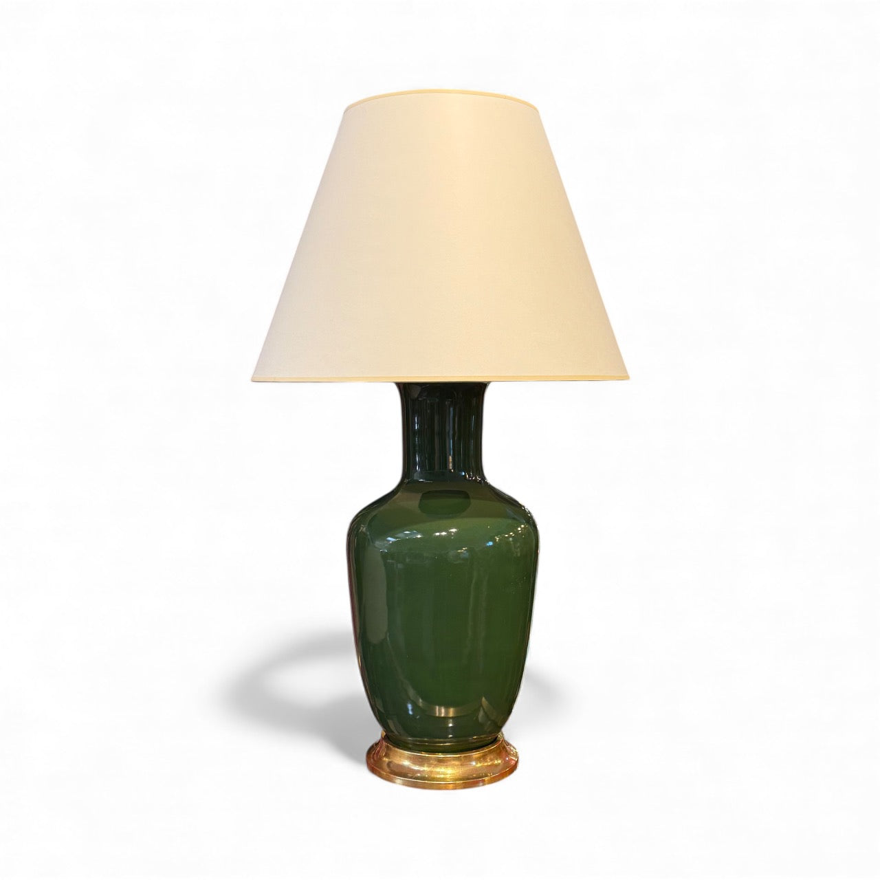 Pair Of Hunter Green Christopher Spitzmiller Lamps