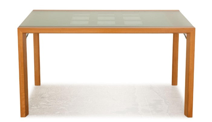 Ligne Roset Extensia Frosted Glass and Wood Dining Table