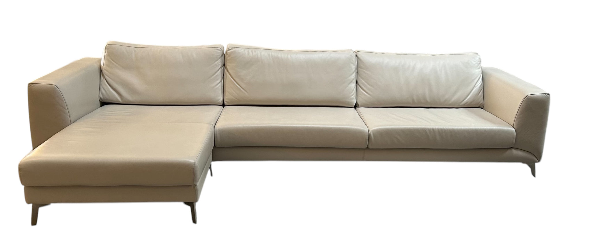 Bo Concept "Fargo" Leather Sectional in Pale Taupe Salto Leather