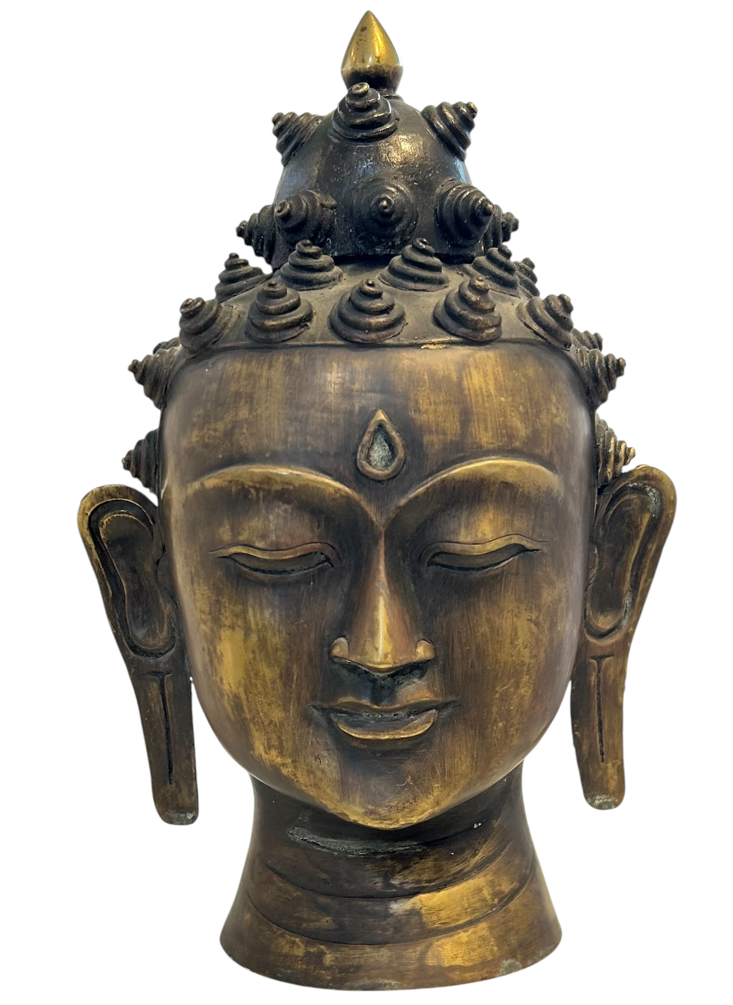 Antique Bronze Buddha Head From Thailand