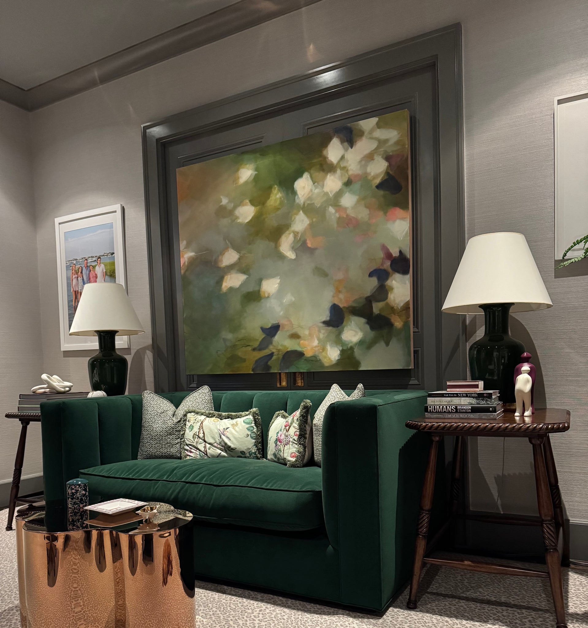 Emerald Green Velvet Loveseat