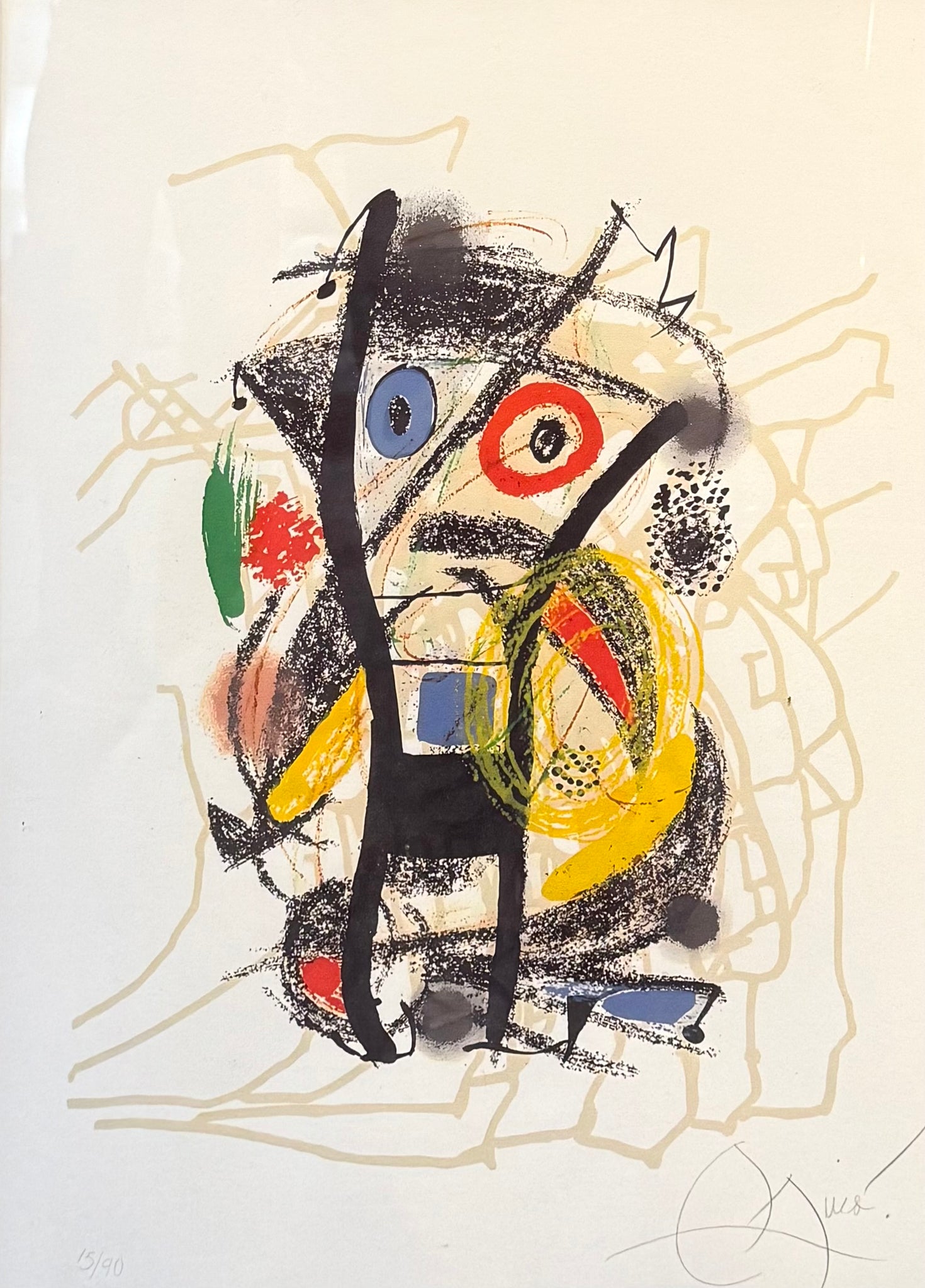Joan Miró "Homage to Helion," 1976 Lithograph