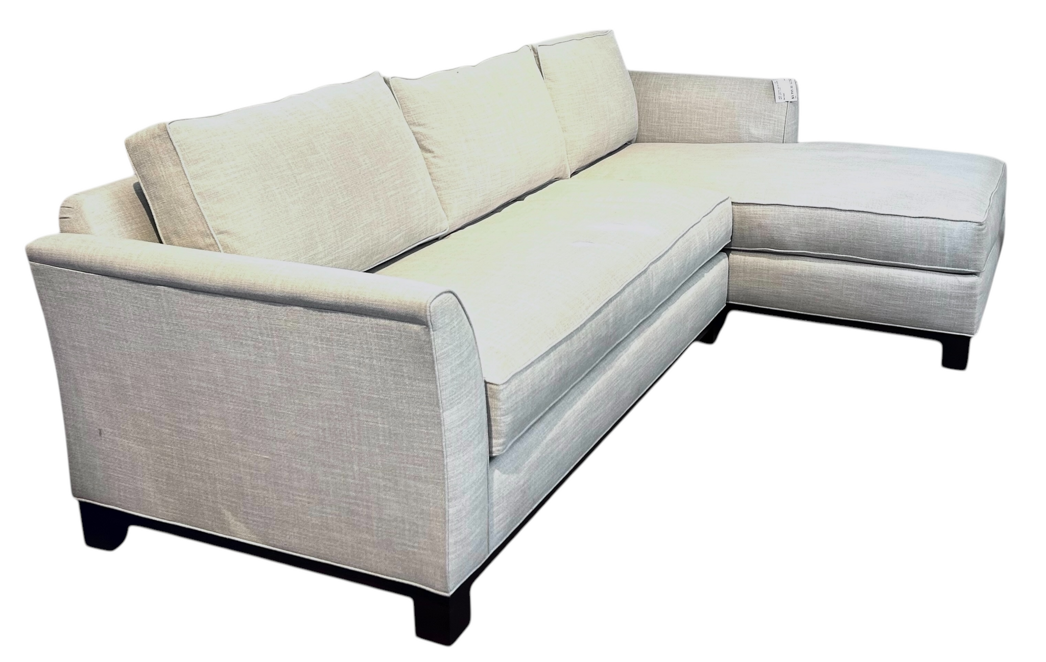 NEW Custom Pale Grey Sectional Sofa with Chaise