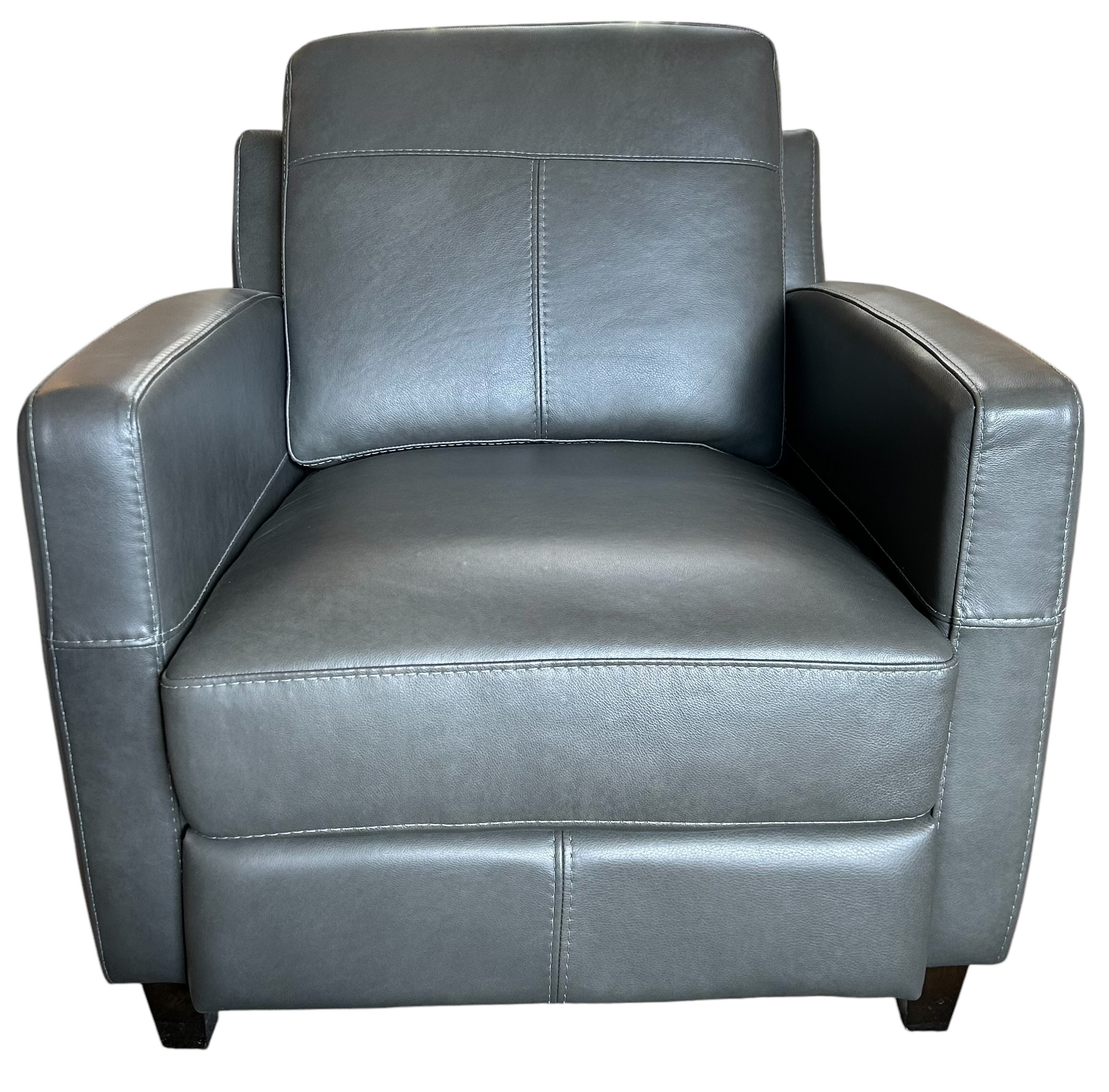 Brand NEW Omnia Charcoal Leather Armchair