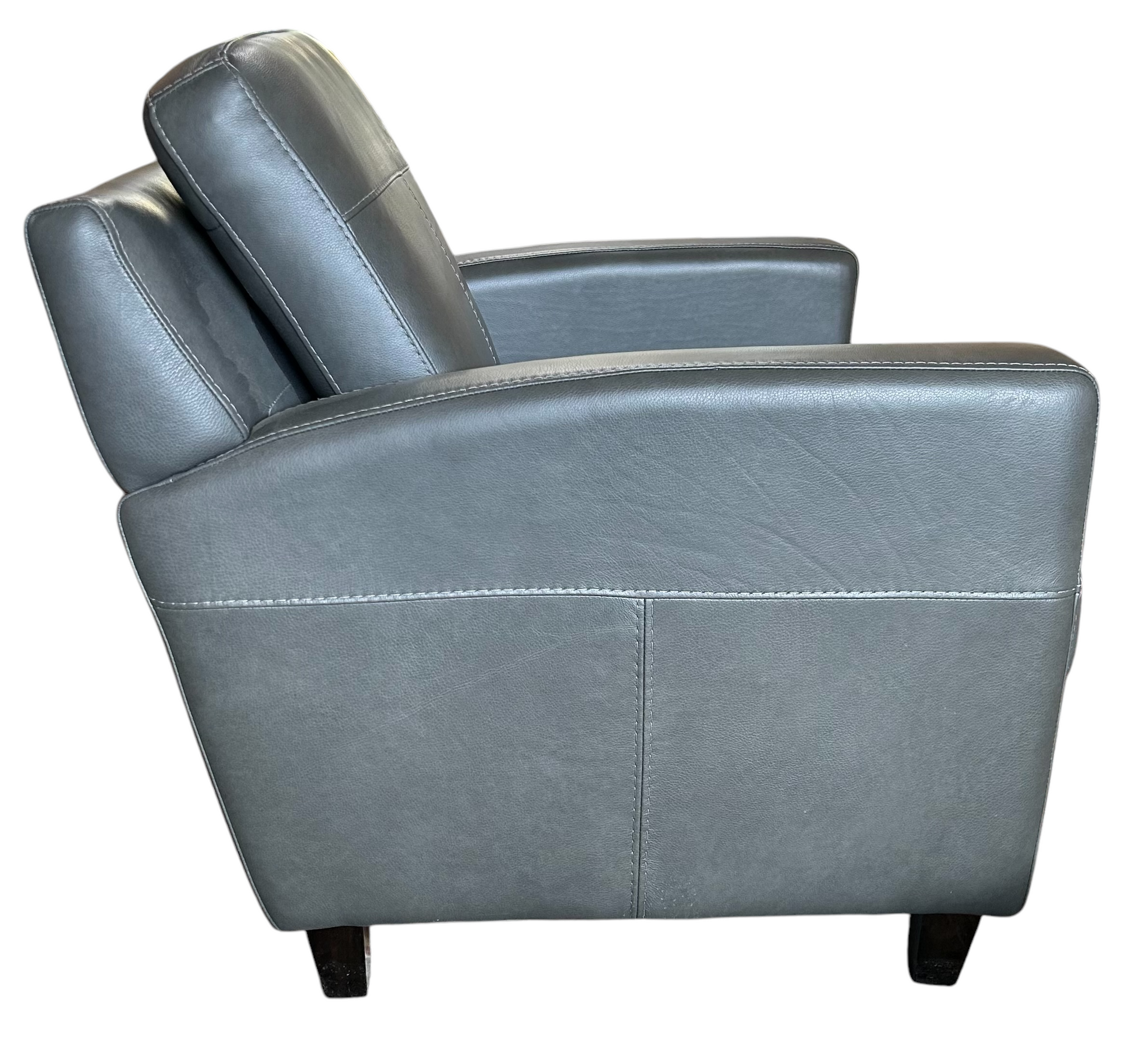 Brand NEW Omnia Charcoal Leather Armchair