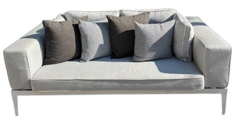 Harbour Balmoral Outdoor Sofa Upholstered in Sunbrella Grey Fabric