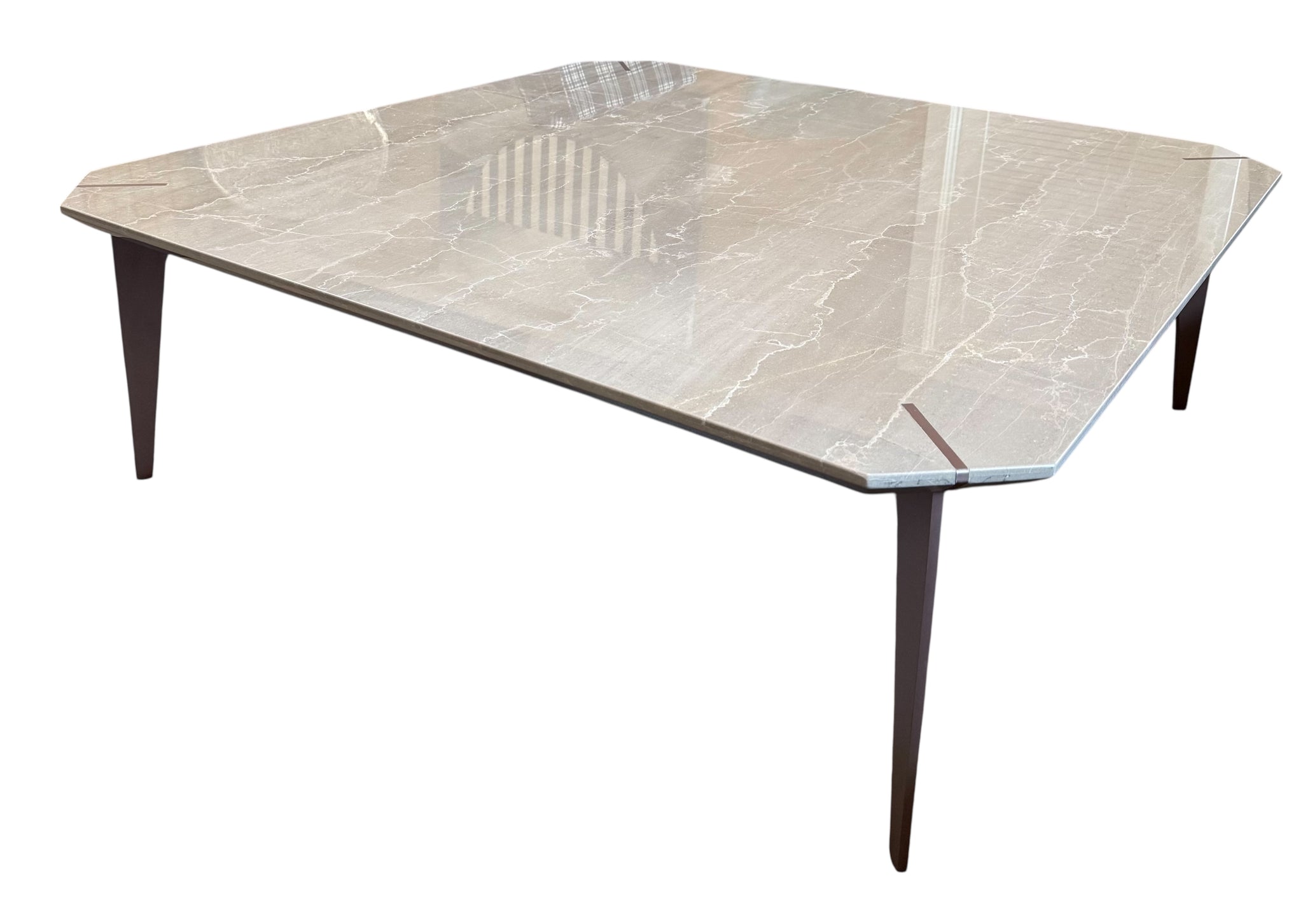 HD Buttercup Kristin Marble Coffee Table with Angled Corners