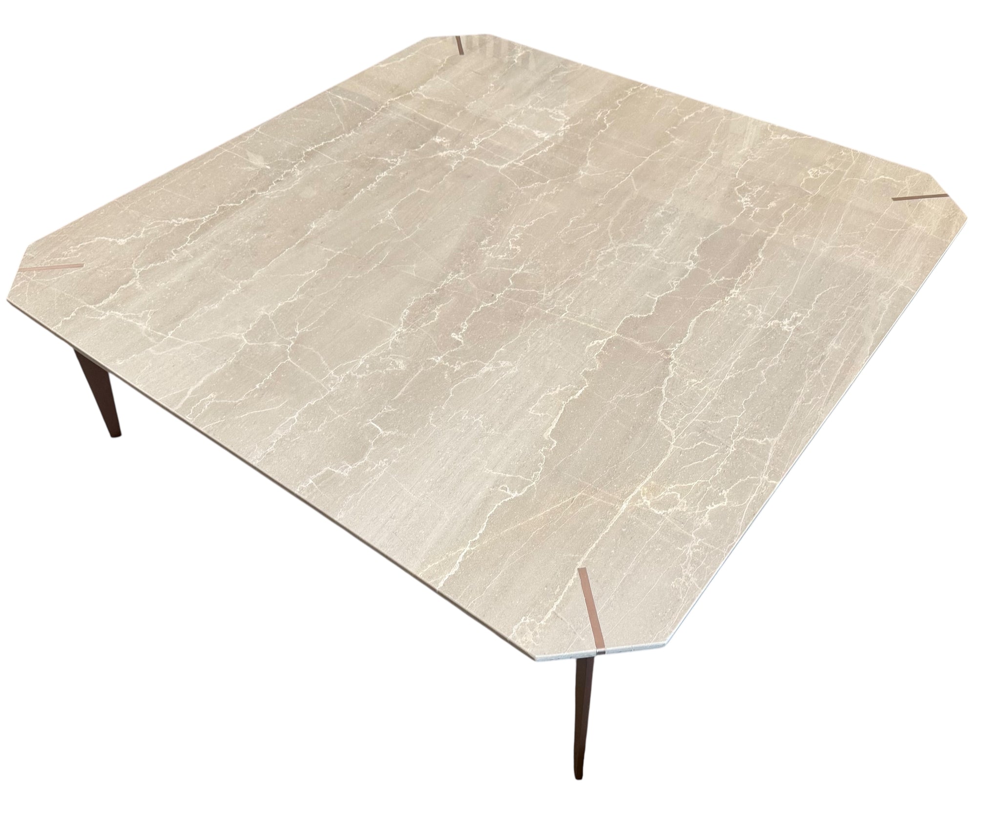 HD Buttercup Kristin Marble Coffee Table with Angled Corners