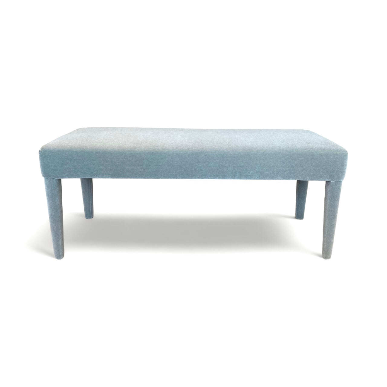NEW Custom Bench Upholstered in Great Plains Pearl Grey Mohair