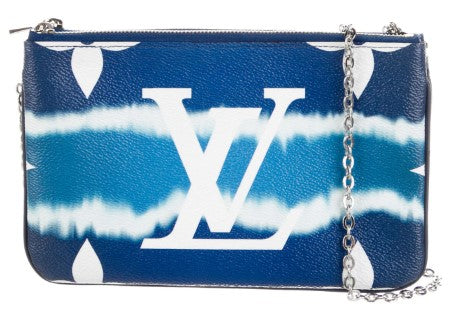 NEW LV Blue Escale Monogram Double Zip Pochette