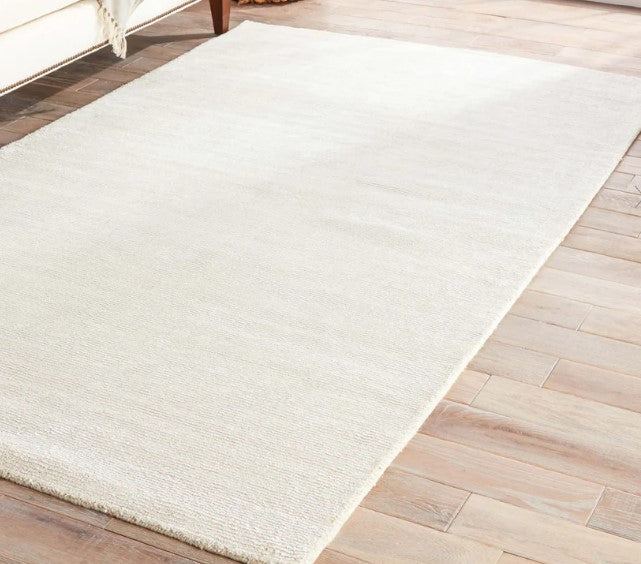 Jaipur Hand Loomed Ivory Two Toned Wool and Viscose Rug.