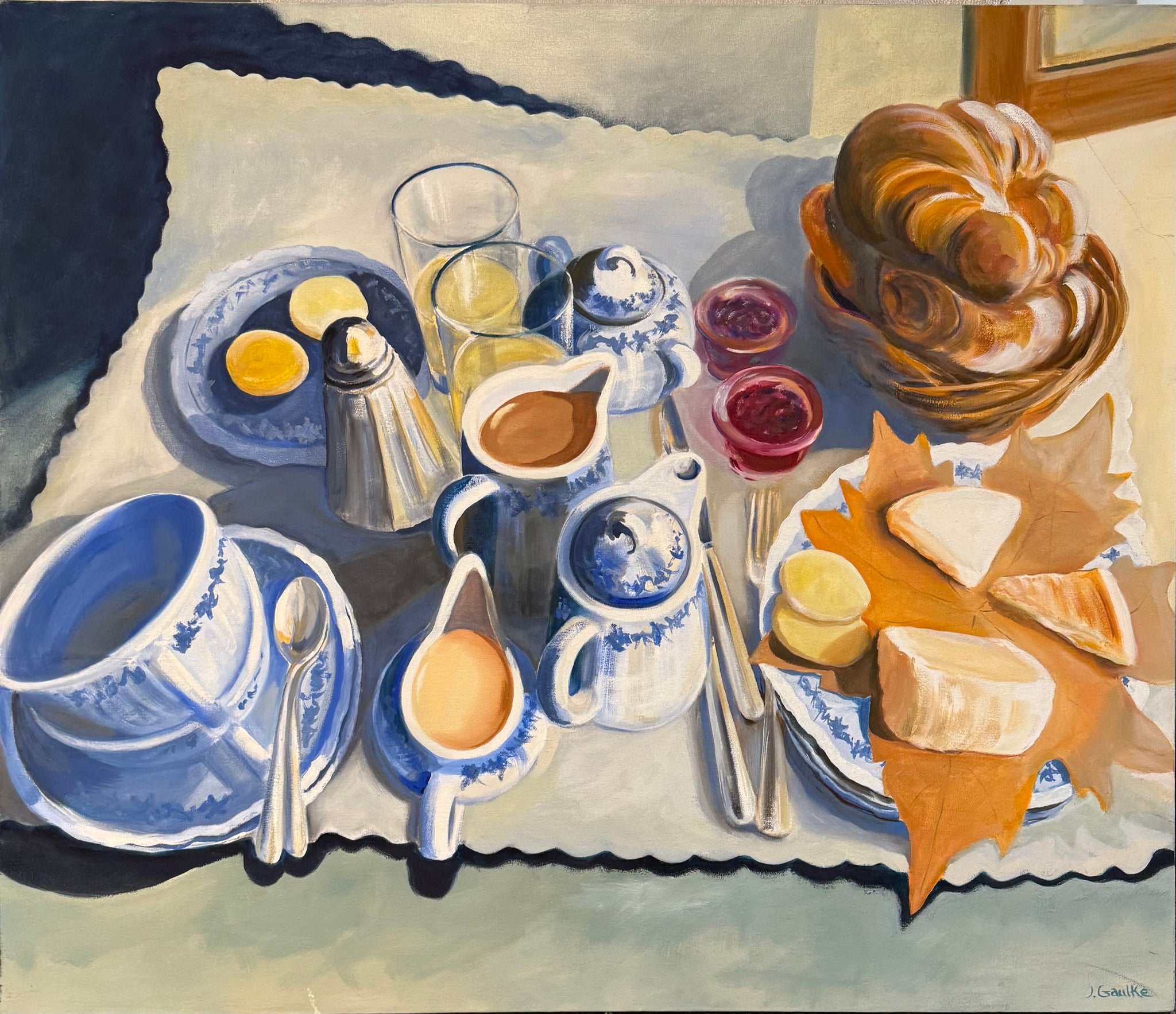 Judith Gaulke Breakfast Scene Oil On Canvas