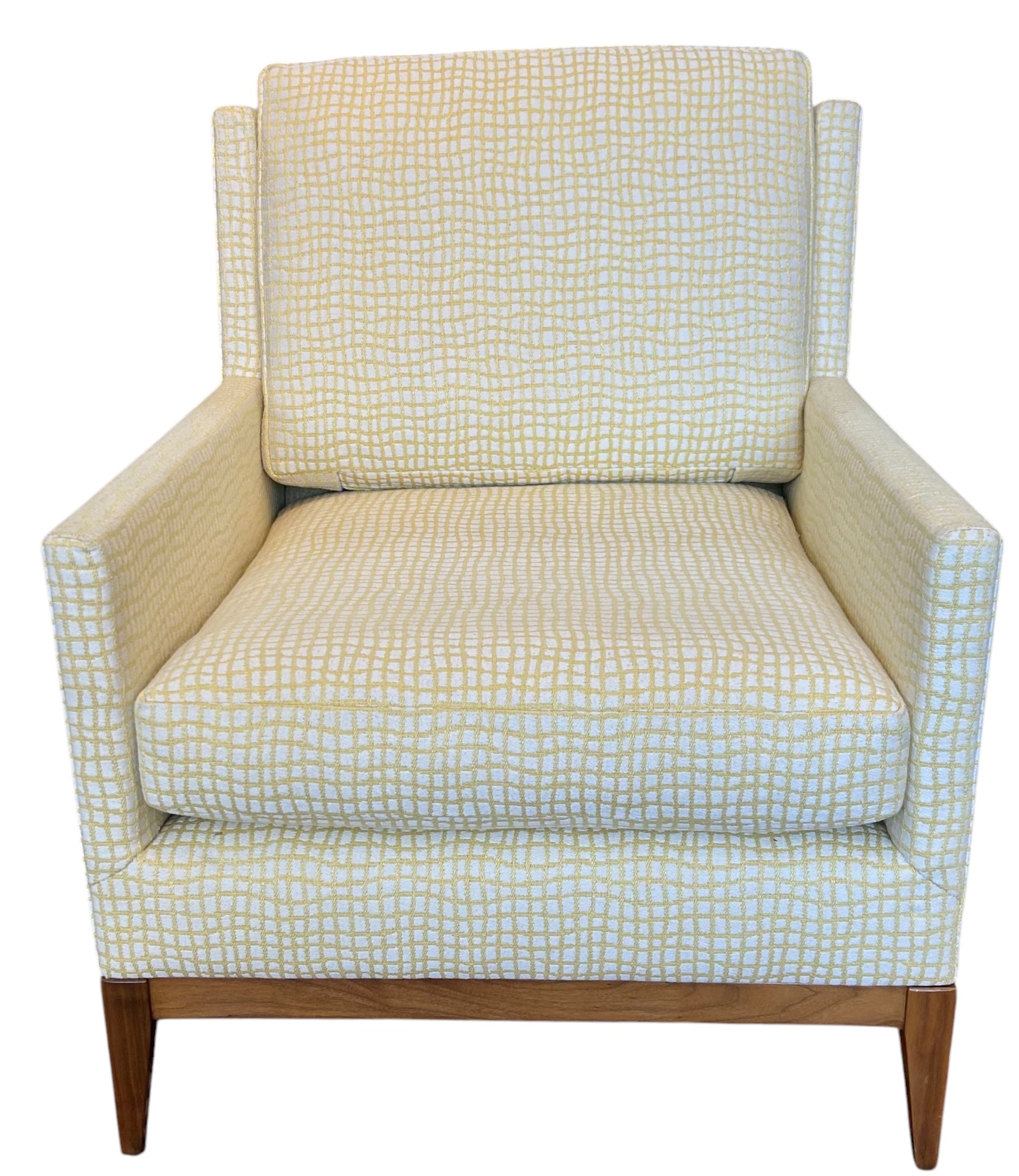 Pair of NEW A Rudin Custom Made Chairs Upholstered in Noblis(French) Fabric. Incredibly Comfortable!
