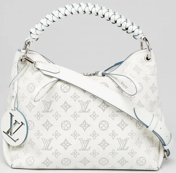 Louis Vuitton White Mahina Beaubourg Hobo MM