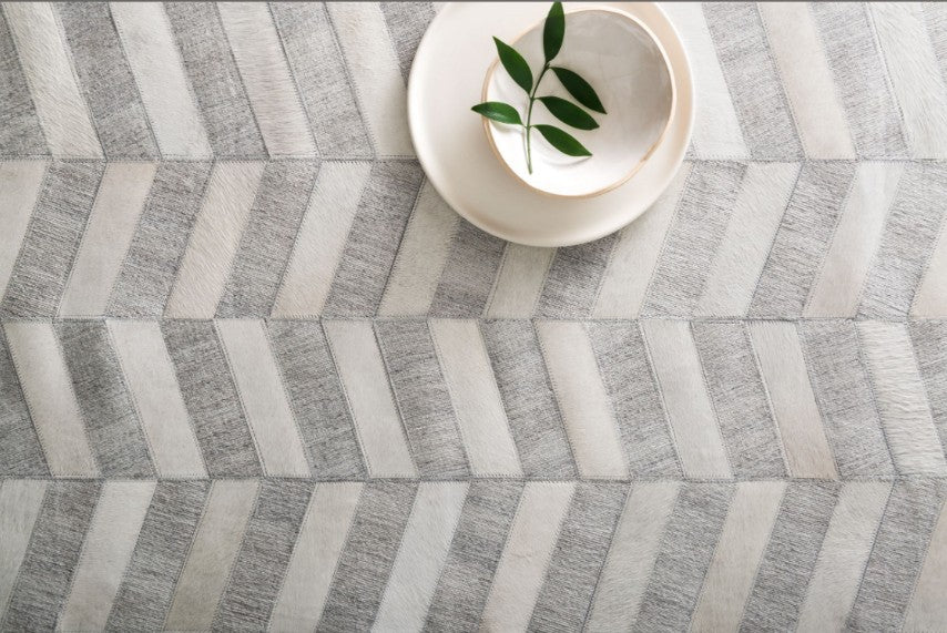 Loloi Dorado Grey And Ivory Cowhide Rug