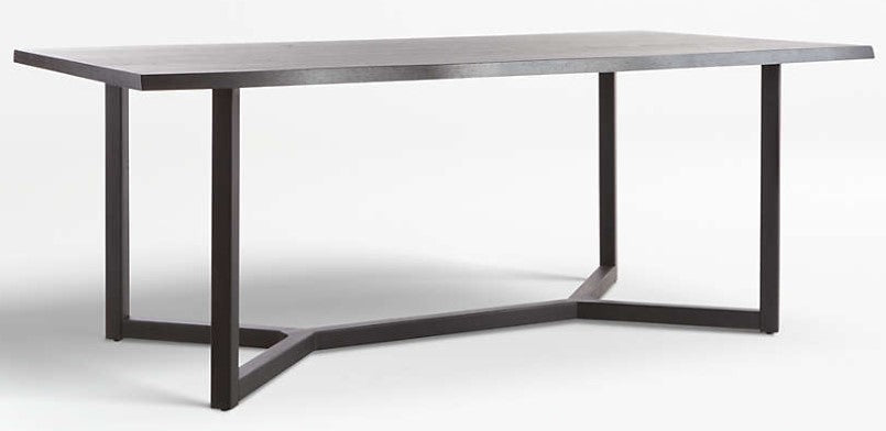 Crate and Barrel Verge 80" Black Live Edge Dining Table.