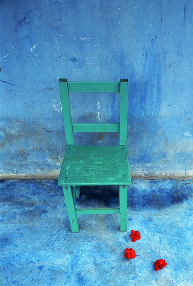 Jeffrey Becom "Green Chair with Hibiscus" Lifochrome Print #18/25 Mexico 1992