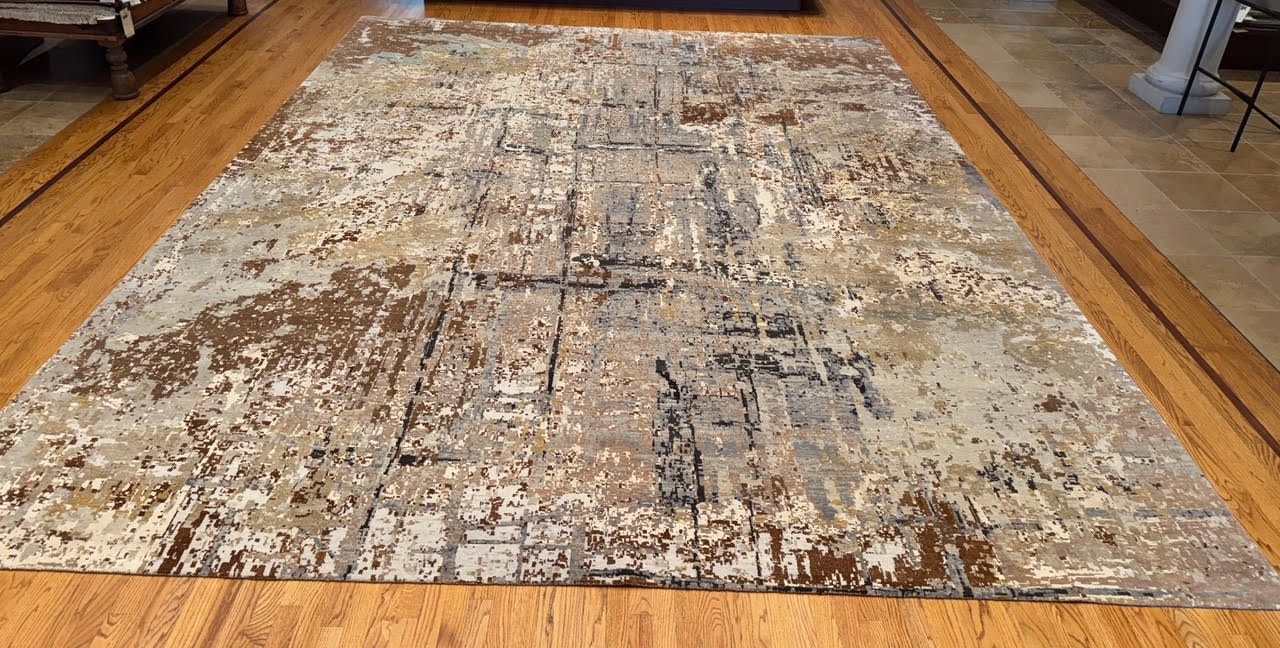 Hand Loomed Abstract Rug from Nepal