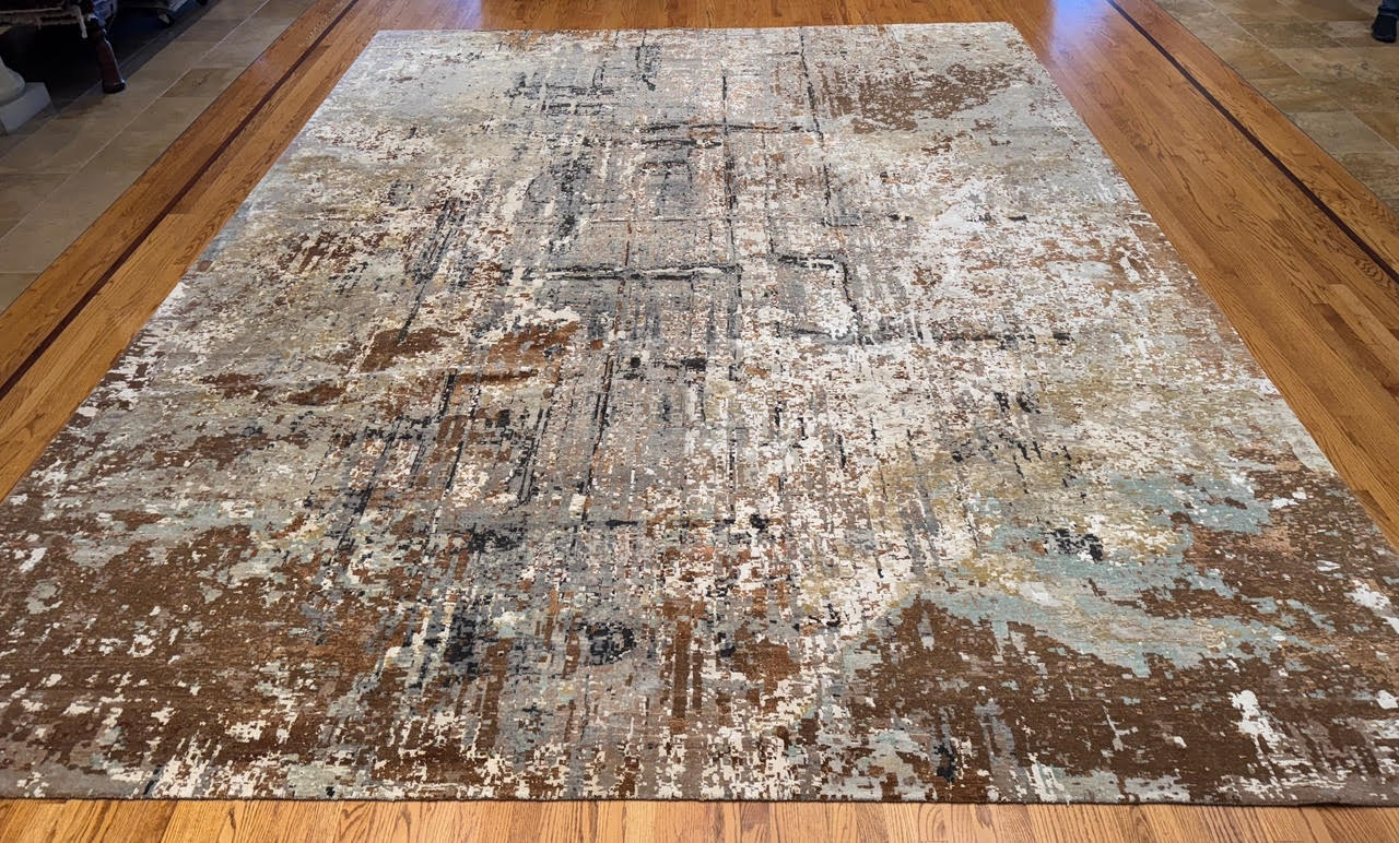 Hand Loomed Abstract Rug from Nepal