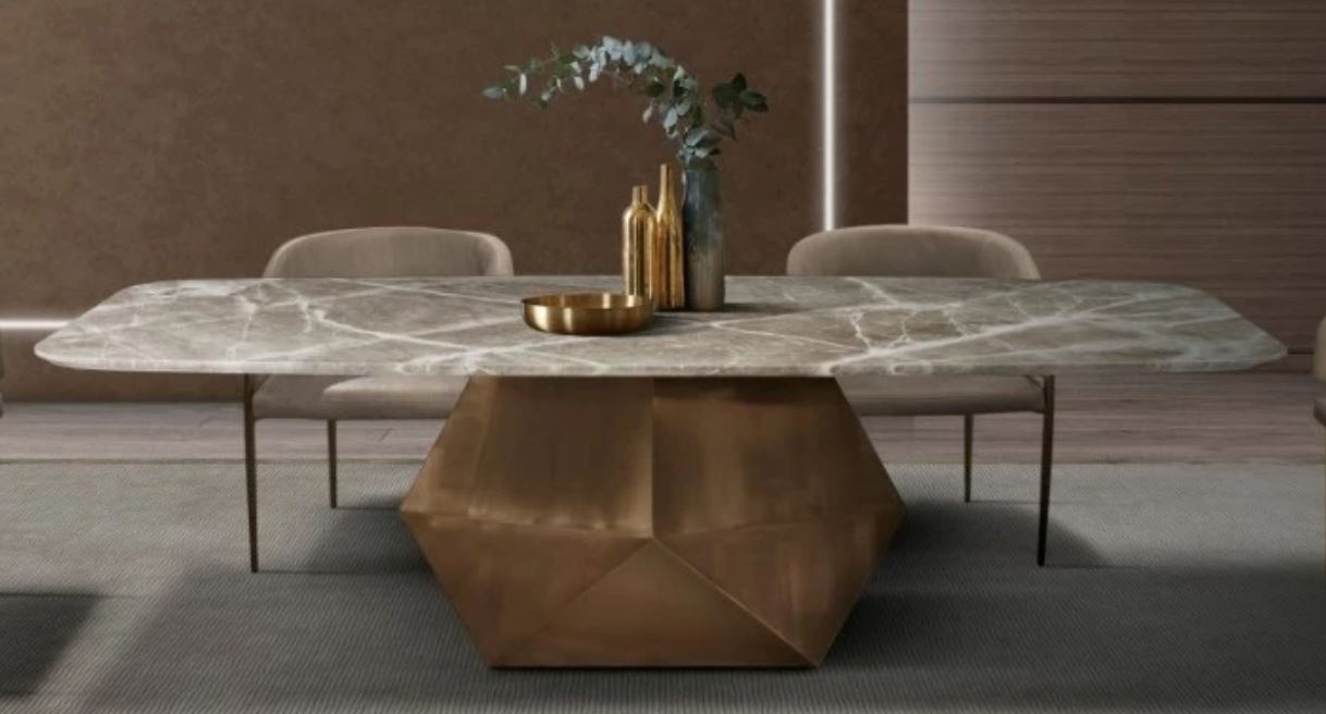 NEW Oblong Maestro Marble Dining Table By Stone of Italy