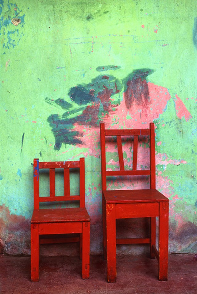 Jeffrey Becom "Two Red Chairs" Lifochrome Print #10/25 Mexico, 1995