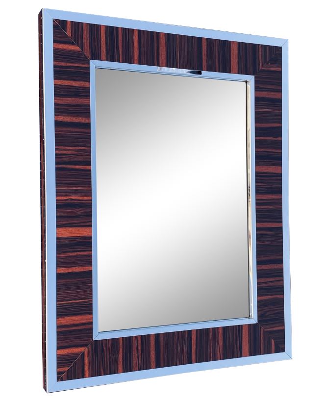 One of Two Williams Sonoma Home Fulton Zebrawood Mirrors