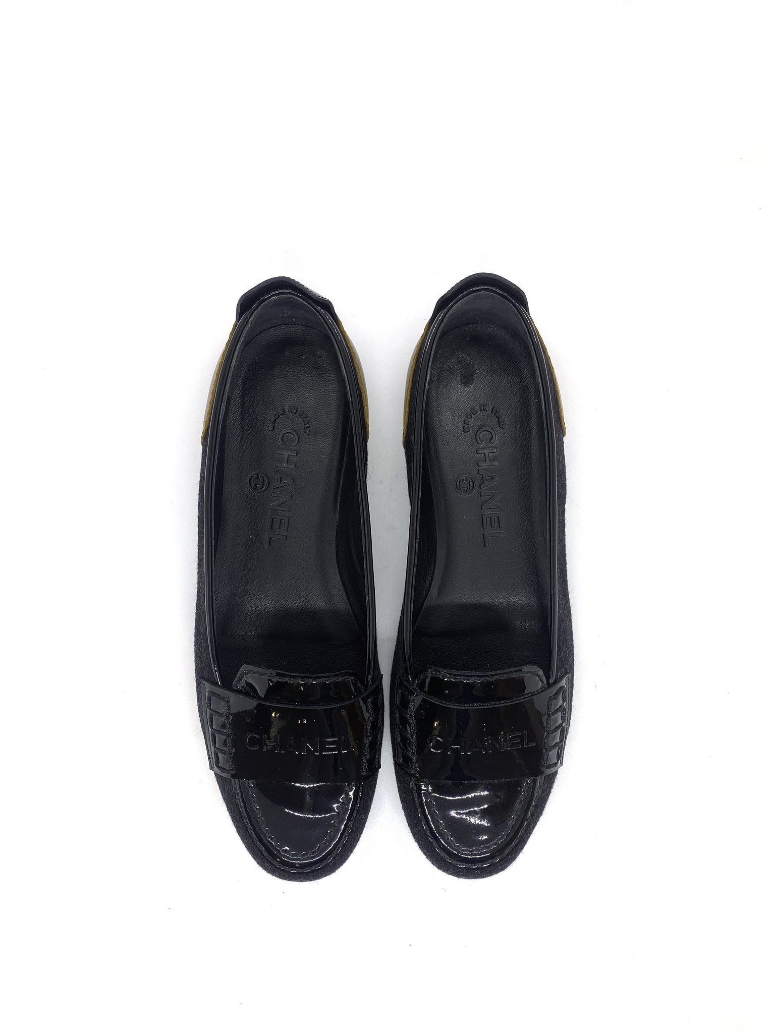 Chanel Black Size 38 Flat Women's Shoes
