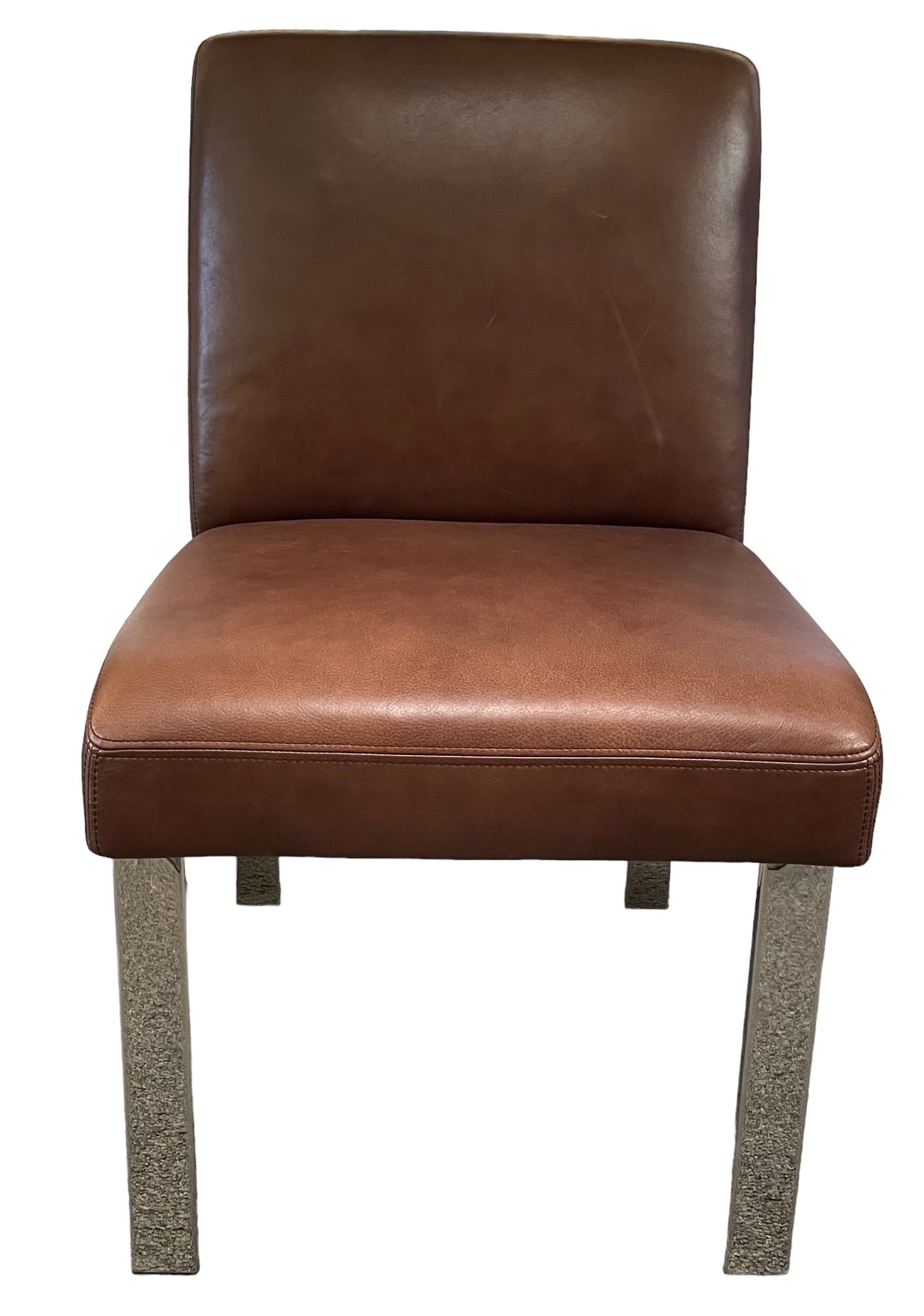 Set Of Six Williams Sonoma Home Chocolate Brown Mercer Leather Dining Chairs